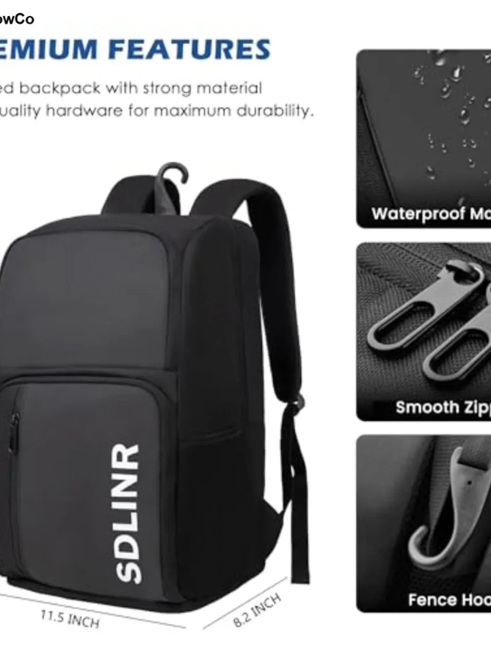 Large Pickleball Backpack Fits 4-10 Paddles Waterproof Oxford Bags for Men Women